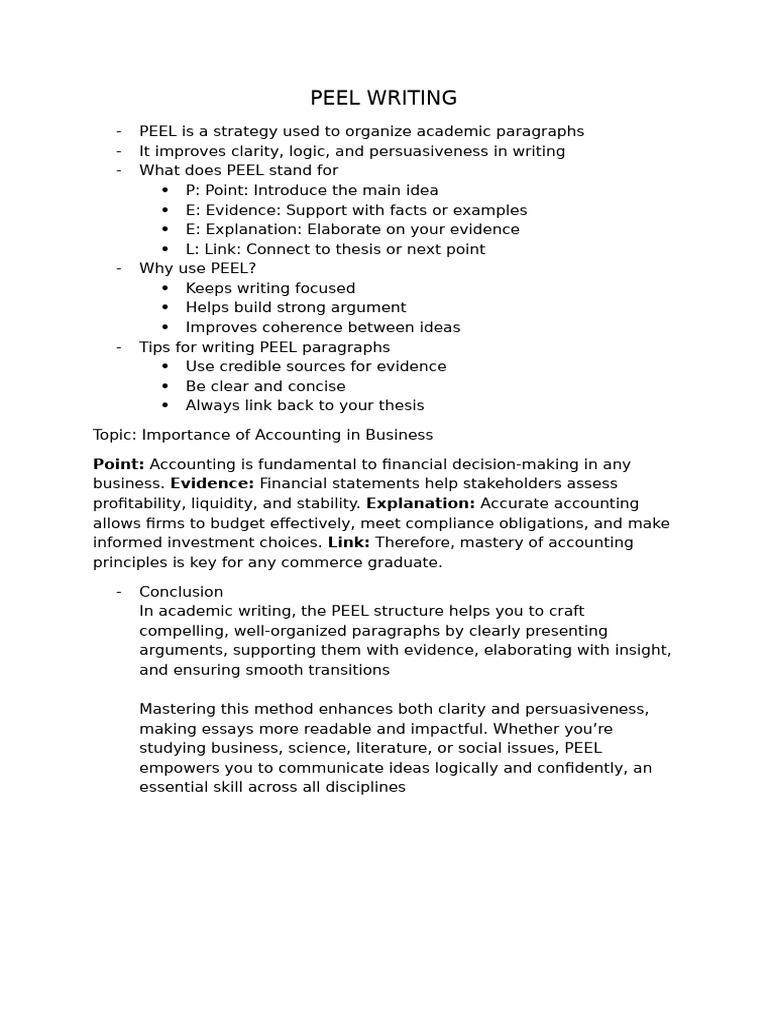Peel Writing | PDF