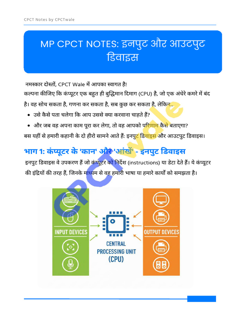 Input Output Device by CPCTwale | PDF