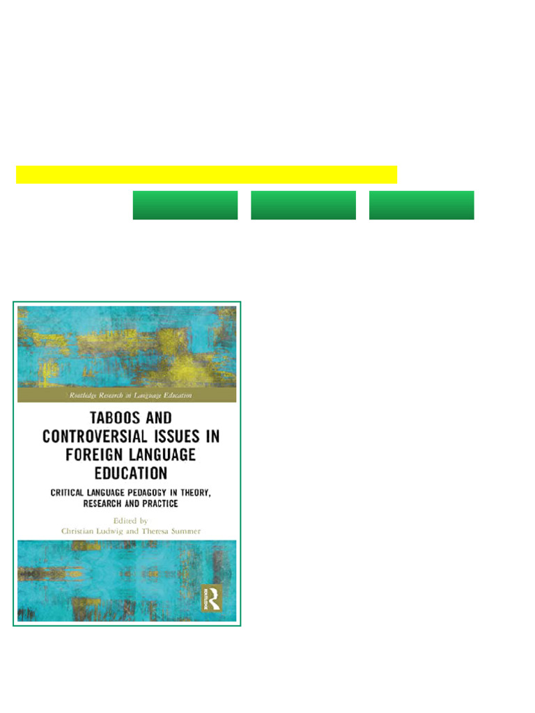 Taboos and Controversial Issues in Foreign Language Education ...