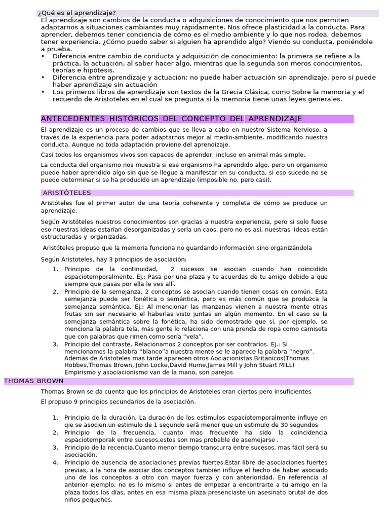 Fundamentos del Aprendizaje y Memoria | PDF | Aprendizaje | Memoria
