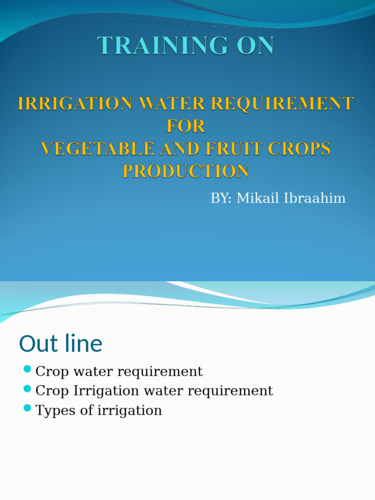 Crop Water and Irrigation Management Guide | PDF | Soil | Irrigation