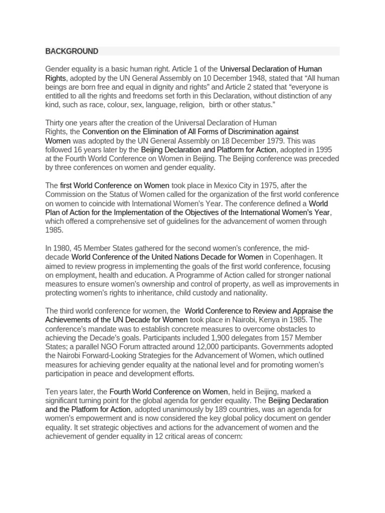 UN Women's Role in Gender Equality | PDF | Human Rights | Woman