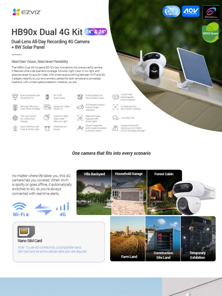 HB90x Dual 4G Solar Security Camera | PDF | Camera Lens | Camera