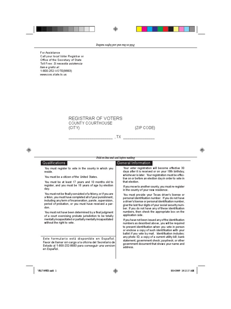 texas voter registration form for printing an application