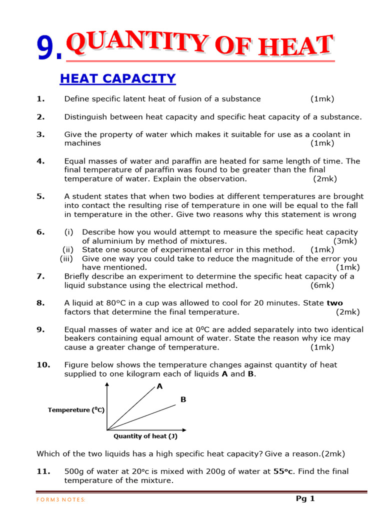 Heat Capacity and Measurement Methods | PDF | Latent Heat | Heat