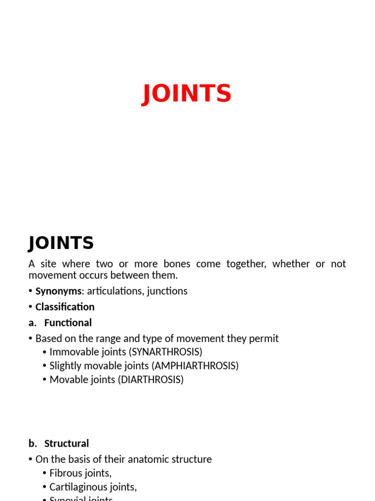 Joints | PDF | Anatomical Terms Of Motion | Joint