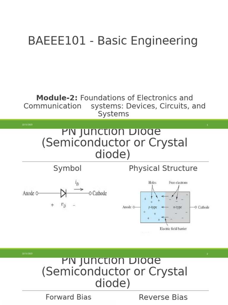 BAEEE101 BE Module-2-Semiconductor and Devices | PDF | Bipolar Junction ...