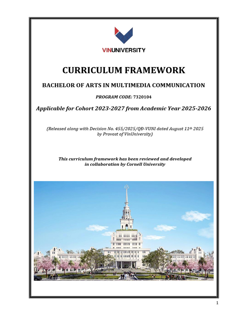 VF.250813 BAC 23-27 Curriculum-Framework | PDF | Multimedia | Communication