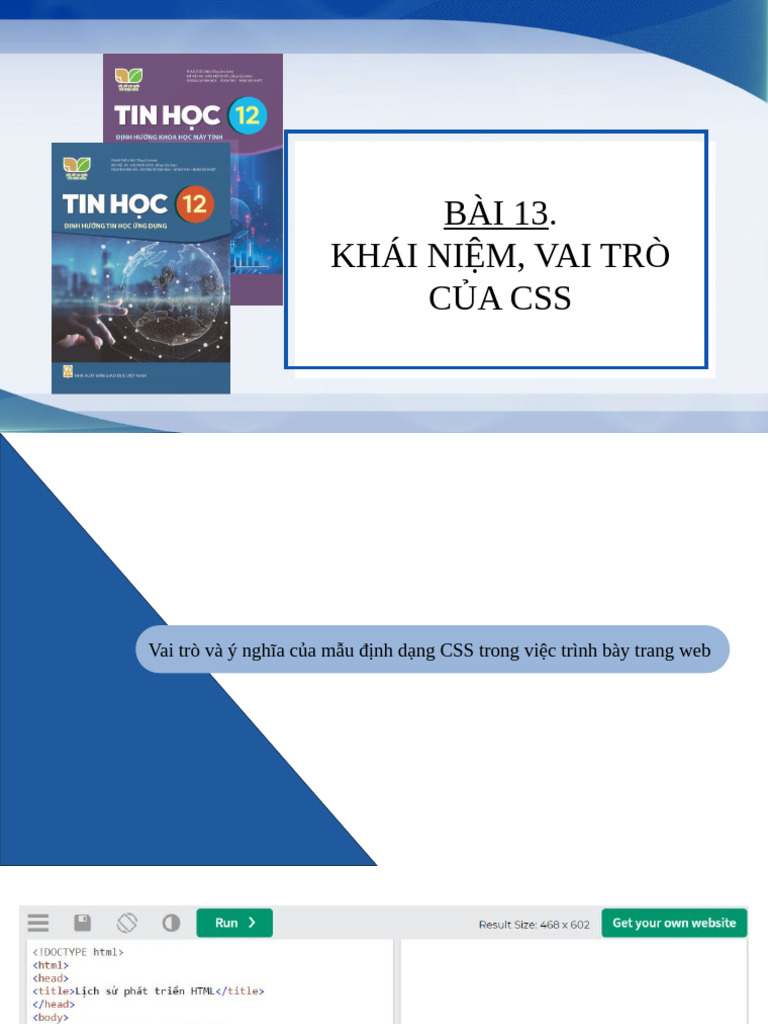BÀI 13. Khái Niệm, Vai Trò Của Css | PDF