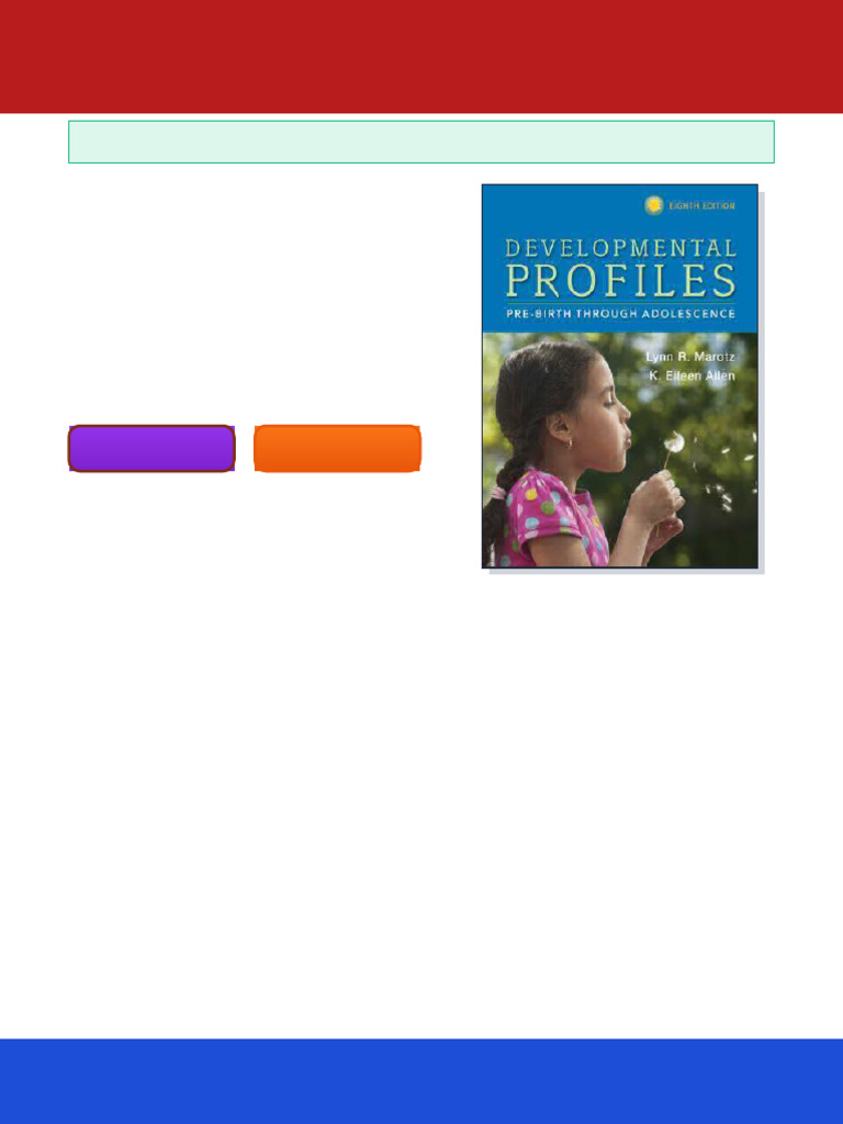 Developmental Profiles Pre Birth Through Adolescence Eighth Edition