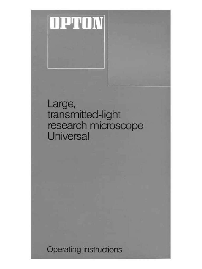 Universal Microscope Opton - Opton | PDF