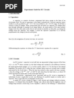 Experiment Guide For RC Circuits 1. Capacitors