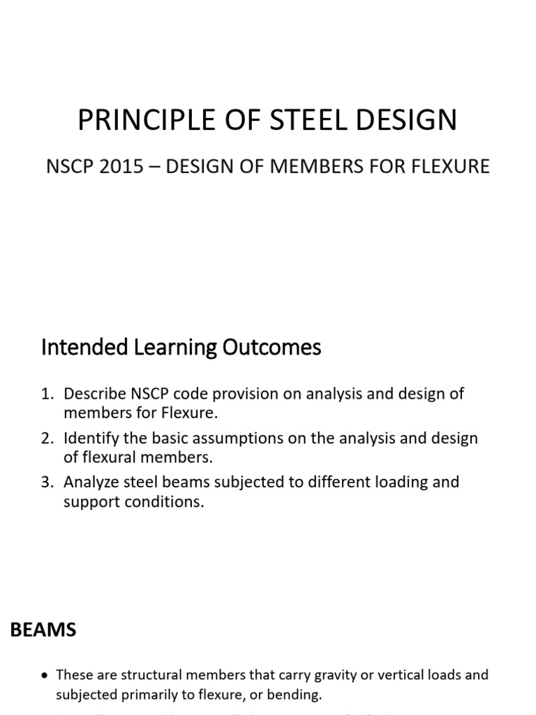 Steel Design Principles for Flexure | PDF | Bending | Buckling