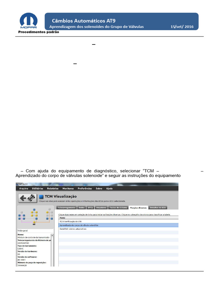 Aprendizagem Solenoides Câmbio AT9 | PDF