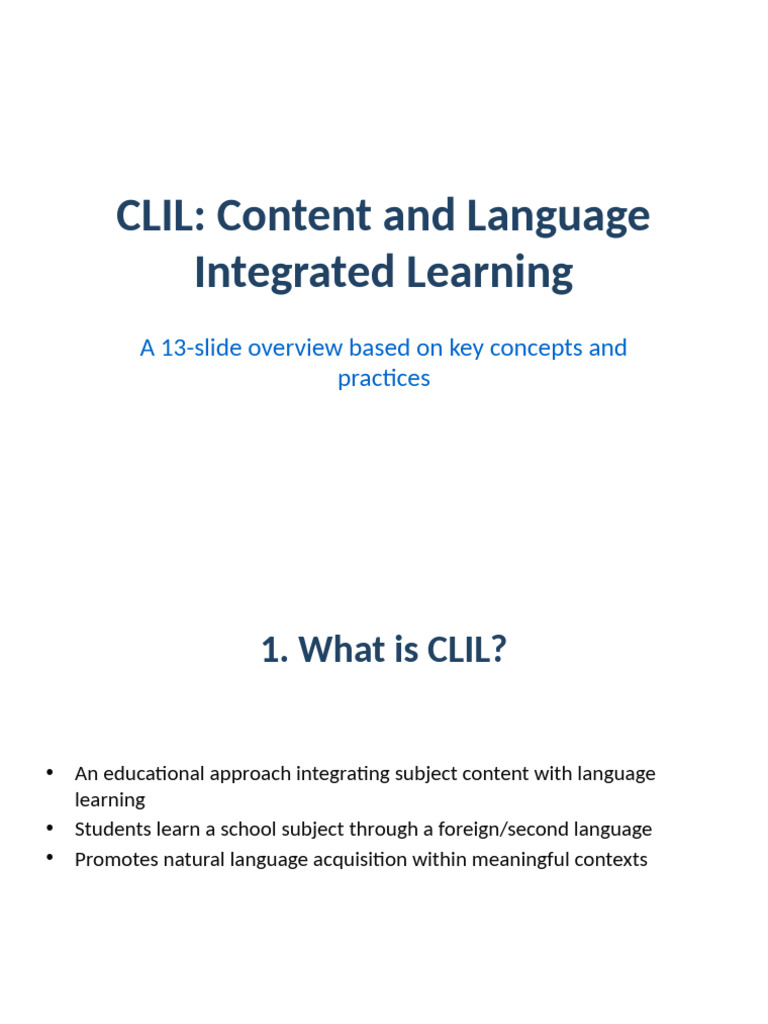 CLIL Overview: Key Concepts & Benefits | PDF | Learning | Second Language