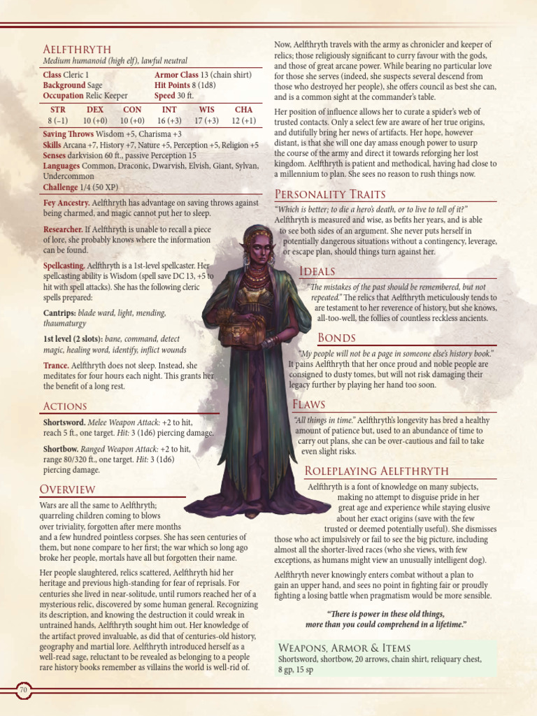 Aelfthryth: High Elf Relic Keeper Guide | PDF