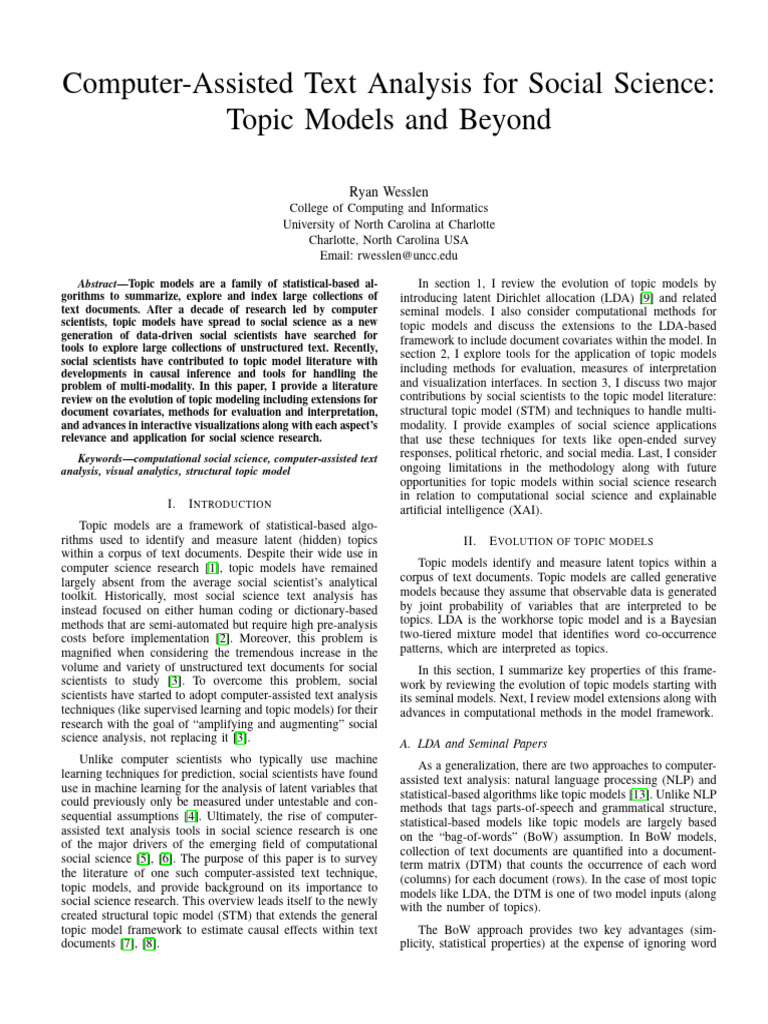 Topic Modeling in Social Science Research | PDF | Statistical Inference ...