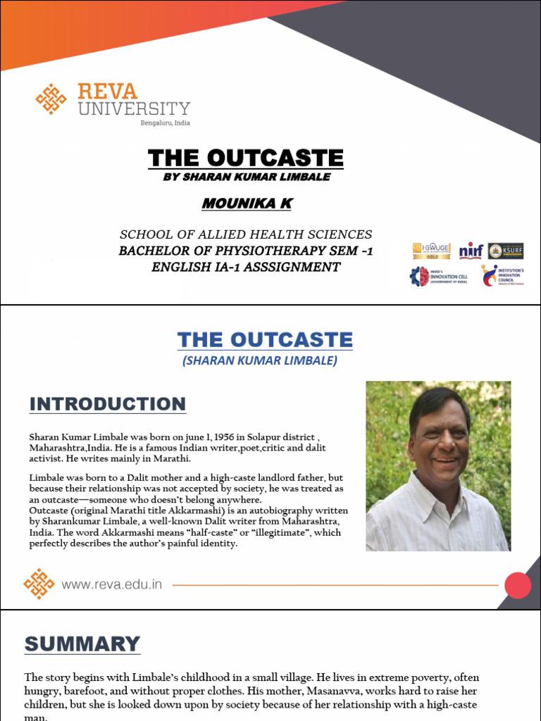 The Outcaste: Limbale's Dalit Struggle | PDF | Dalit