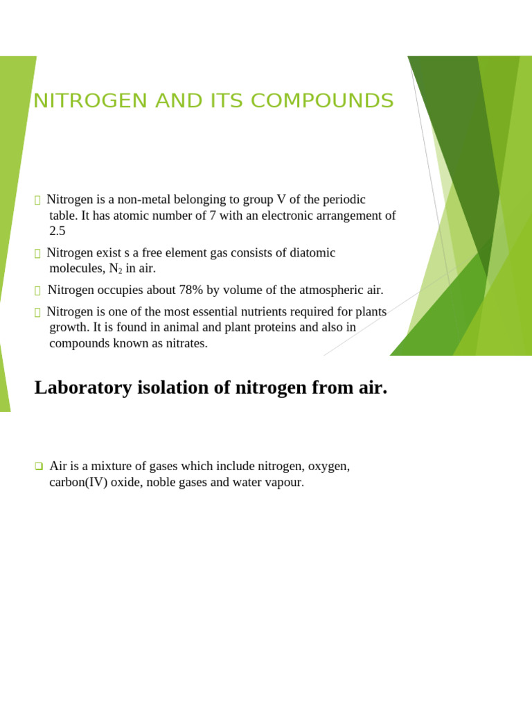 Nitrogen: Properties, Isolation, and Uses | PDF | Nitrogen | Nitric Acid