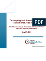 Developing and Sustaining Quality Transitional Jobs Initiatives