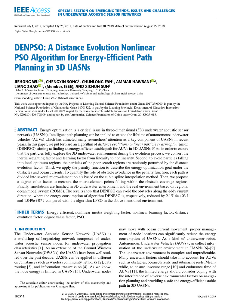 DENPSO A Distance Evolution Nonlinear PSO Algorithm For Energy ...