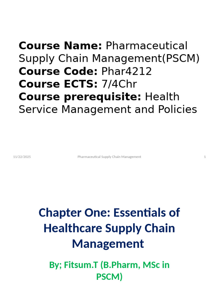 Pharmaceutical Supply Chain Management Guide | PDF | Supply Chain ...