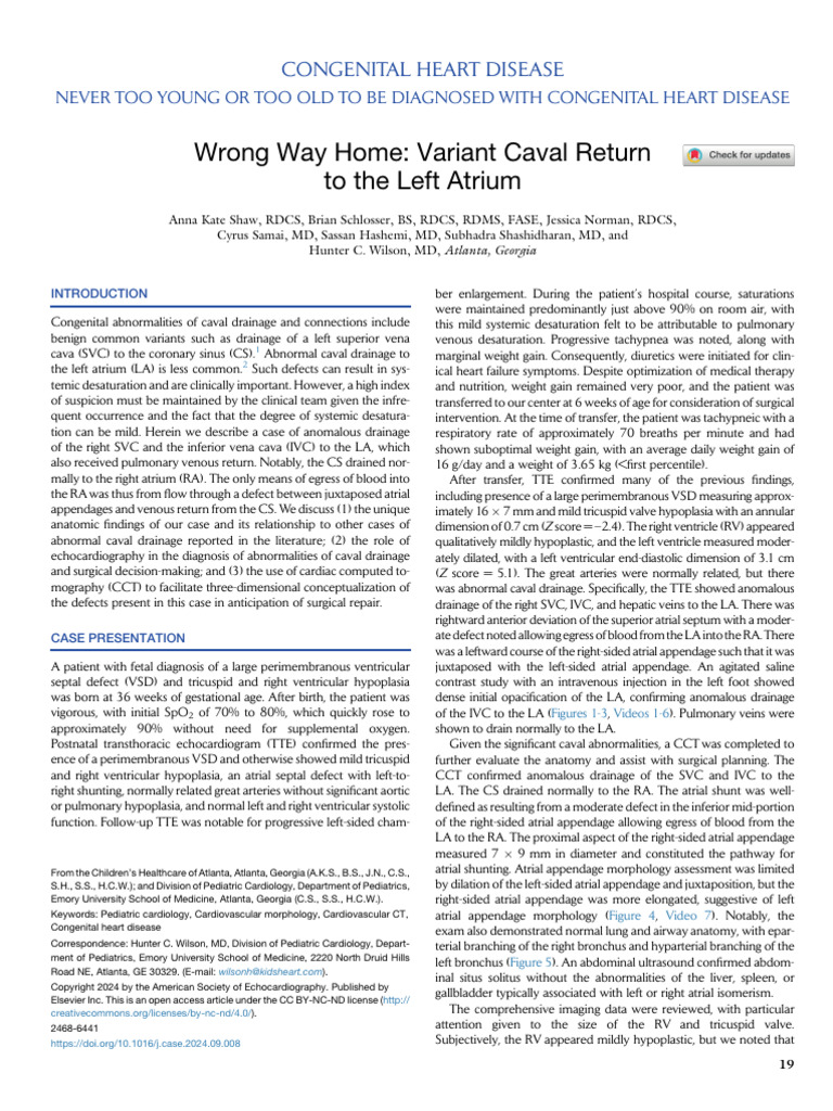 Wrong Way Home Variant Caval Return To The Left A | PDF | Heart ...