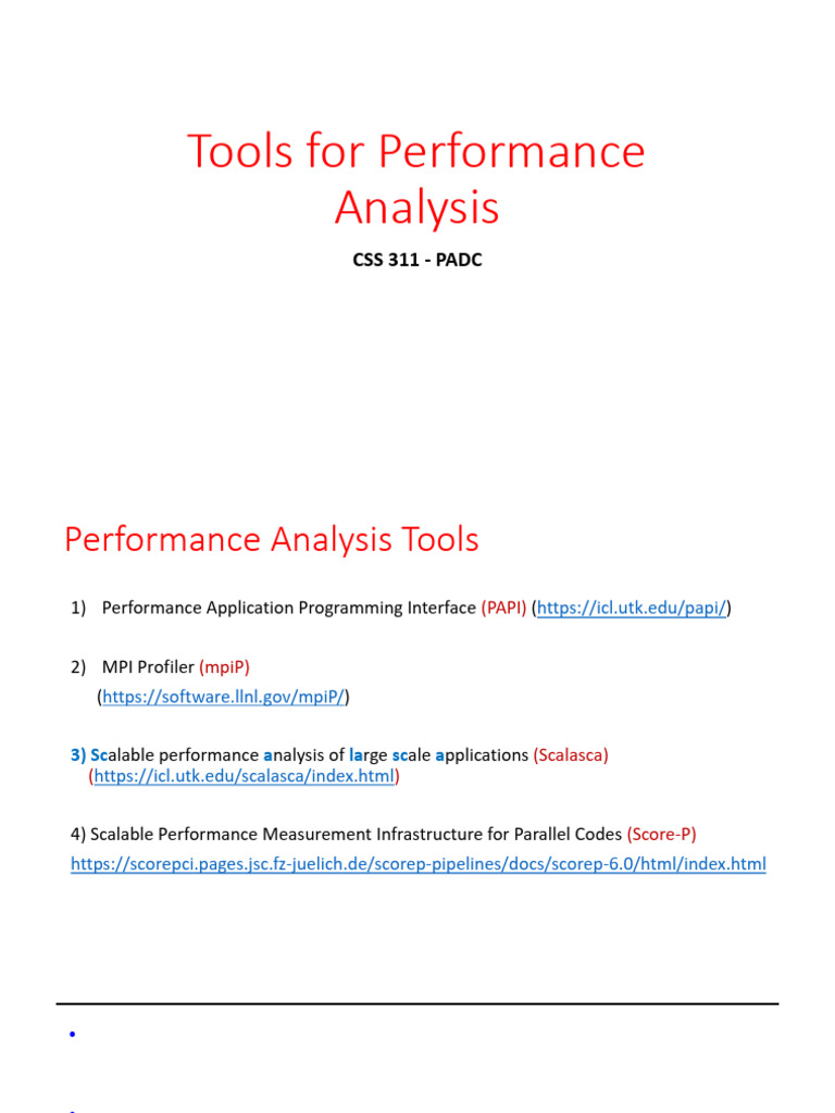 Tools For Performance Analysis | PDF | Message Passing Interface ...