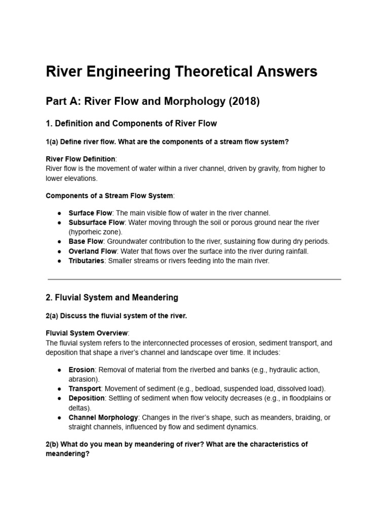 River Flow and Morphology Explained | PDF | River | Erosion