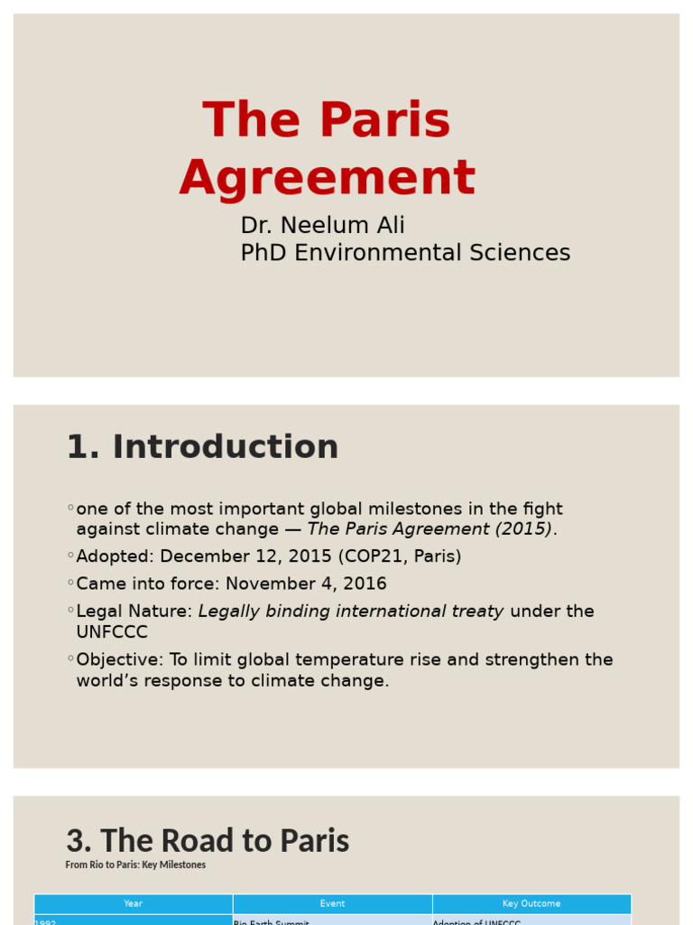 Overview of the Paris Agreement | PDF | United Nations Framework ...