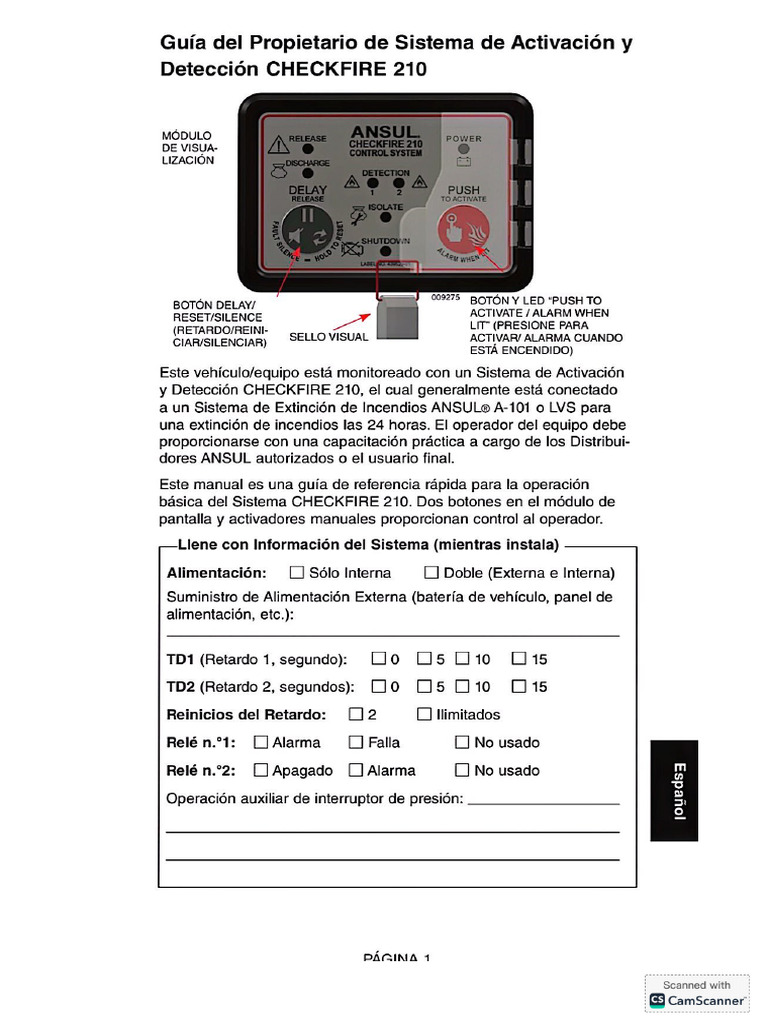 Guia Del Propietario Checkfire 210 | PDF