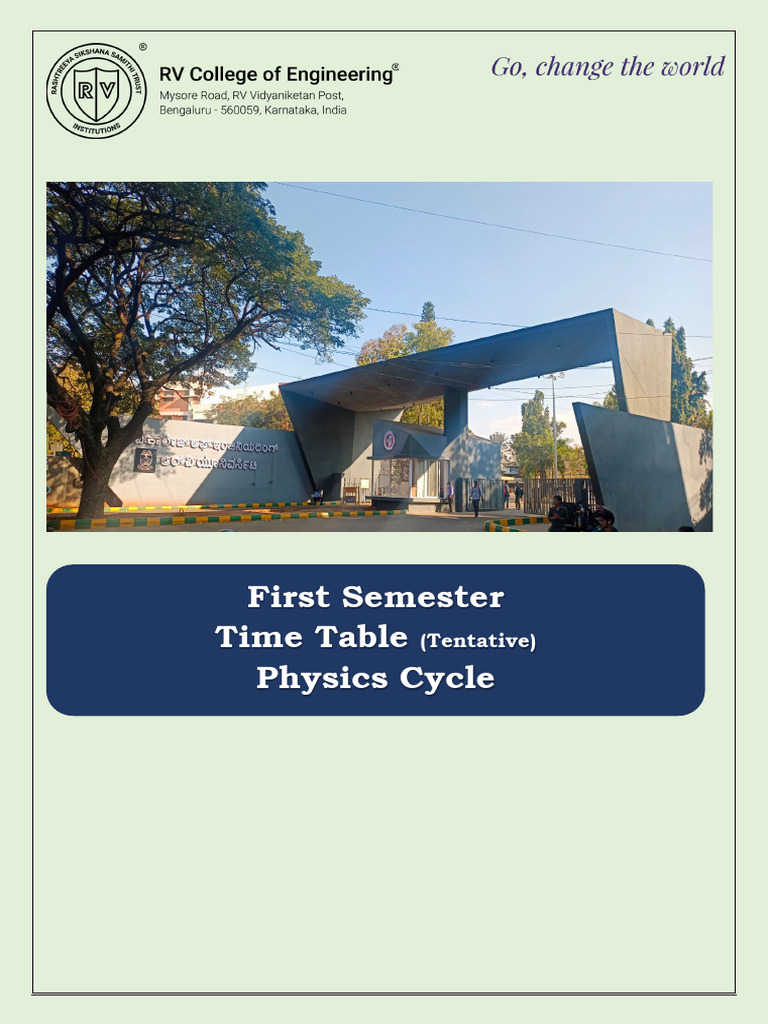 Physics Cycle Time Table | PDF