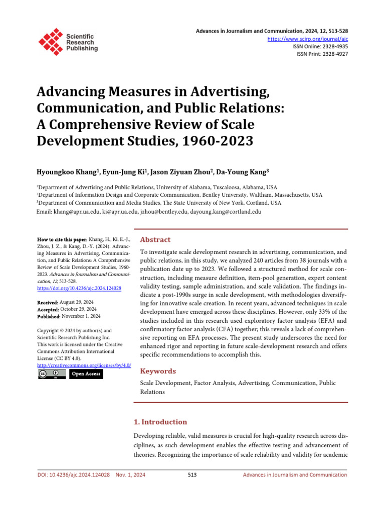 Ajc2024124 12840580 | PDF | Factor Analysis | Multivariate Statistics