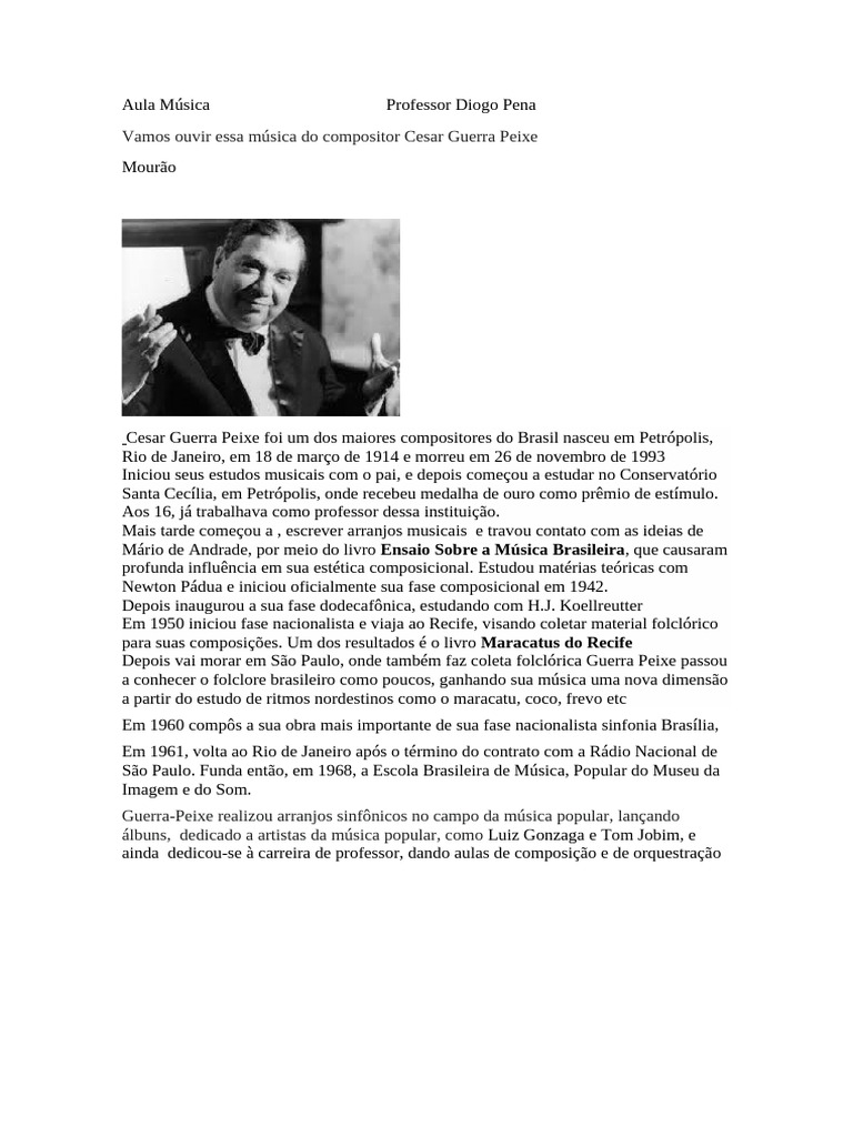Vida e Obra de Cesar Guerra Peixe | PDF