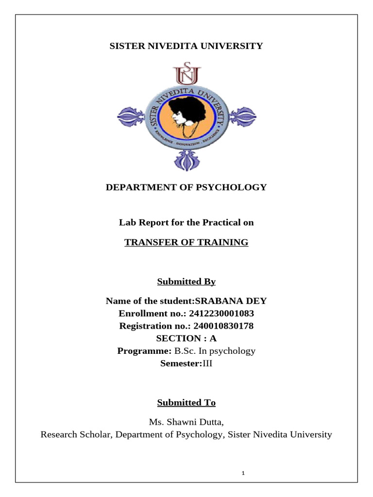 Transfer of Training in Learning Psychology | PDF | Learning ...