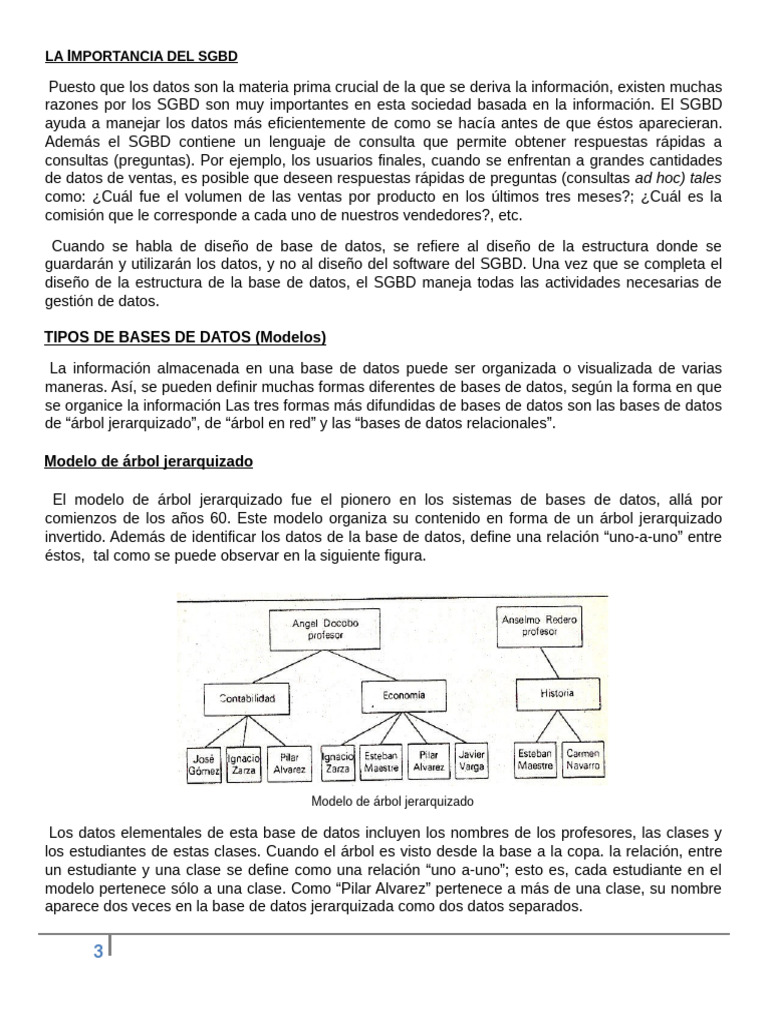 Importancia y Tipos de SGBD | PDF | Bases de datos | Base de datos ...