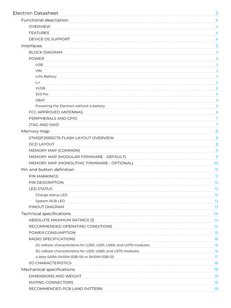 Electron Datasheet | PDF | Usb | Computer Engineering