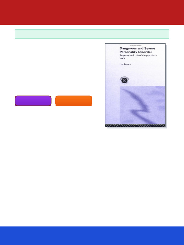 Dangerous and Severe Personality Disorder Reactions and Role of the ...