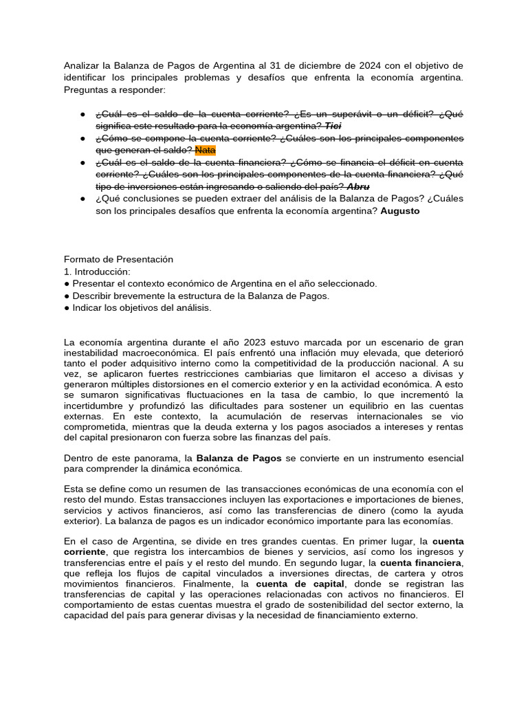 Análisis de la Balanza de Pagos Argentina 2024 | PDF | Balance de pagos ...