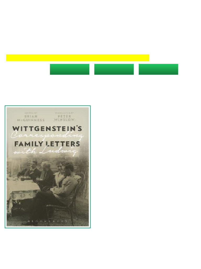 Wittgenstein s Family Letters Corresponding with Ludwig Brian ...