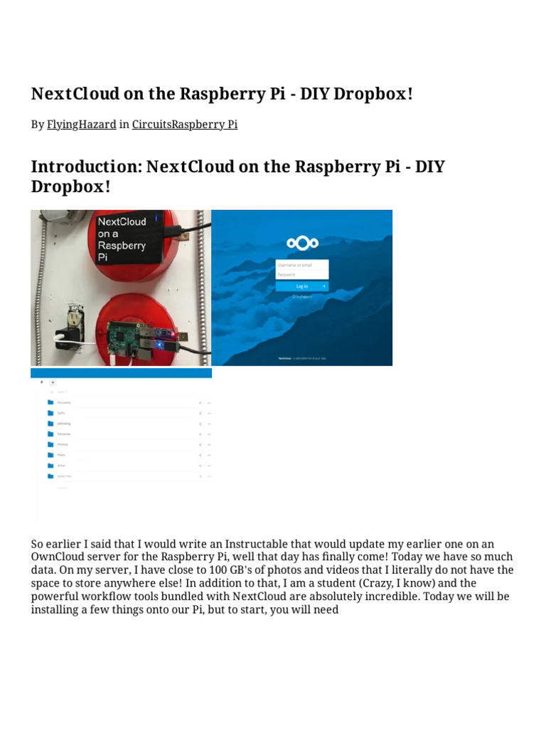 Install NextCloud on Raspberry Pi | PDF | System Software | Software