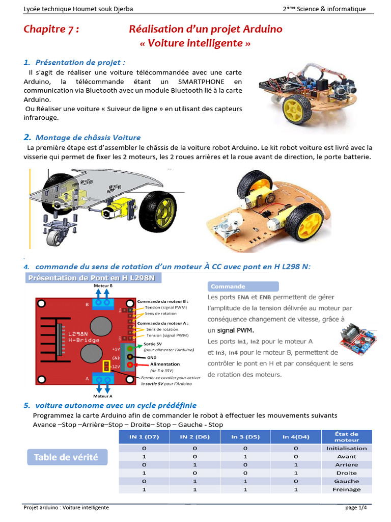 Projet Arduino : Voiture intelligente | PDF