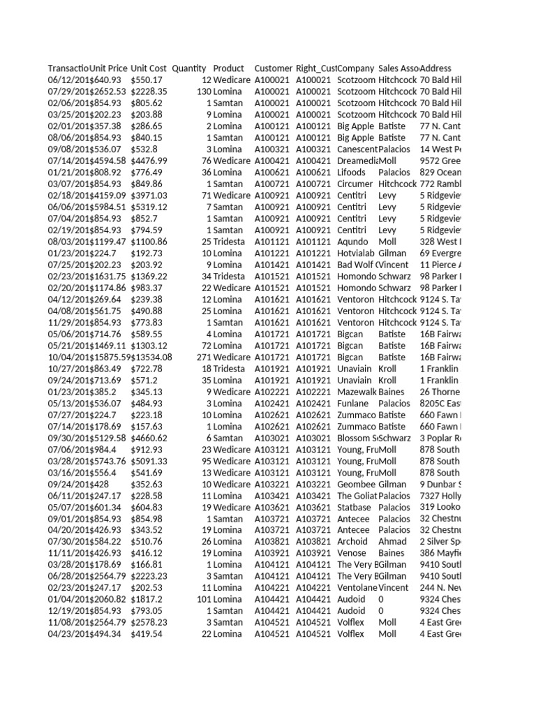 Sales Transaction Data Overview | PDF