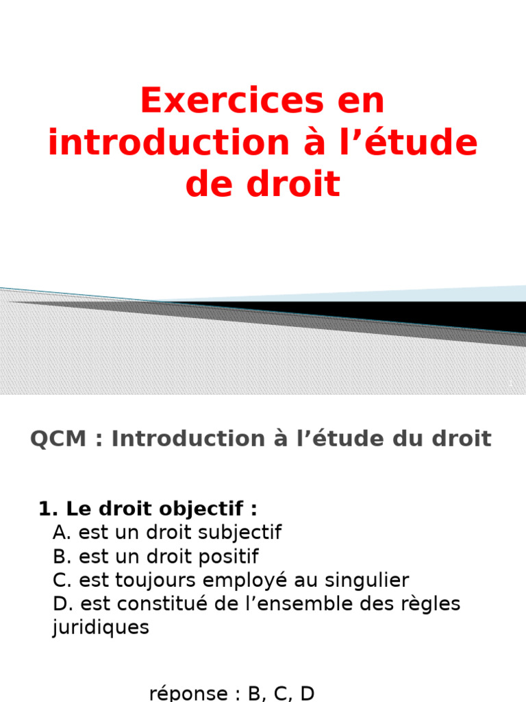 Exercices sur le droit et ses concepts | PDF | Loi | Parlement