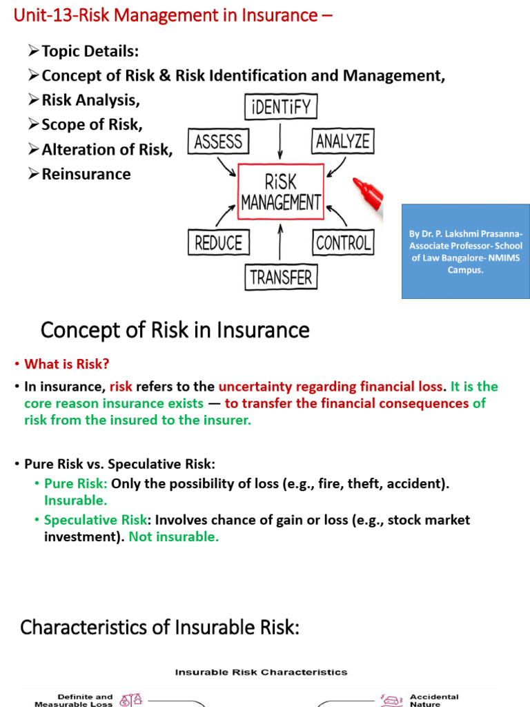 Unit-13-Risk Management in Insurance | PDF | Insurance | Risk