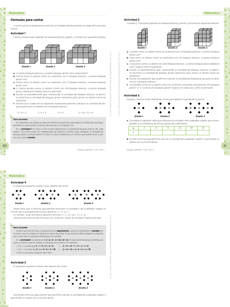 Fórmulas de Conteo en Matemáticas 1° Año | PDF | Matemáticas
