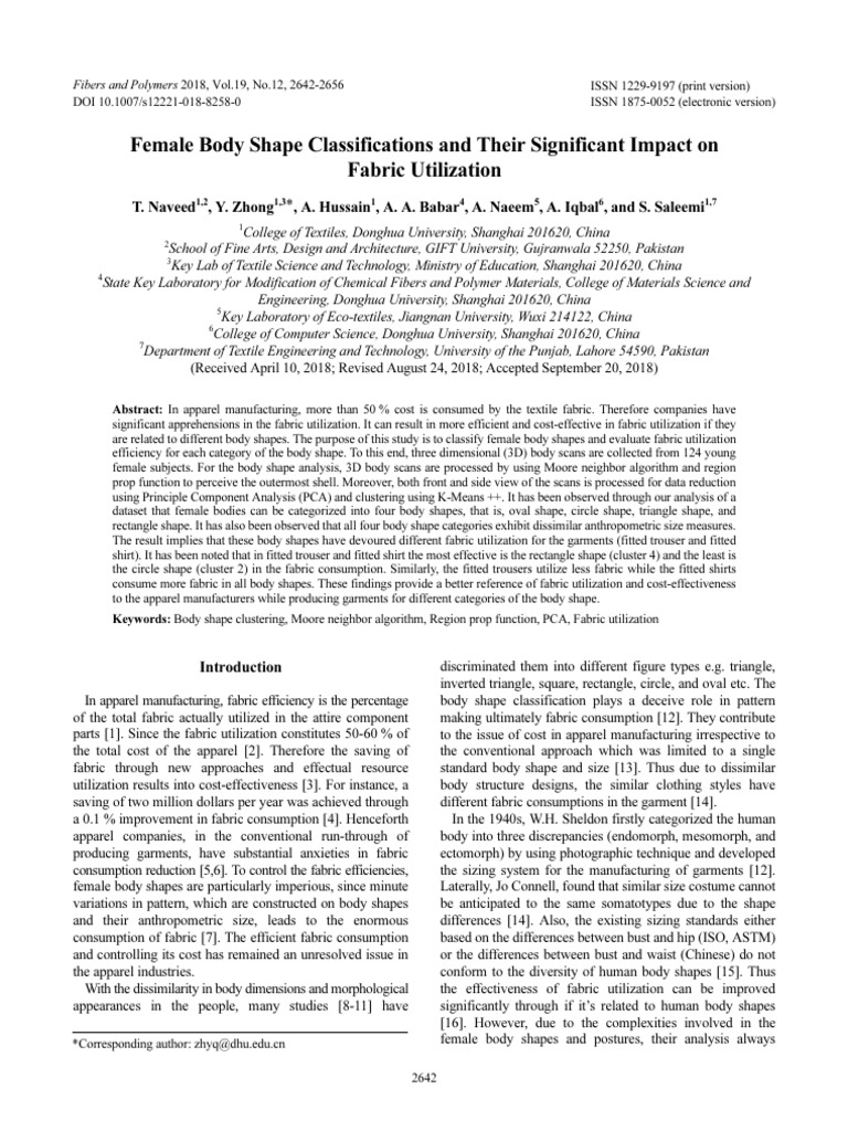 Female Body Shape Impact on Fabric Use | PDF | Principal Component ...