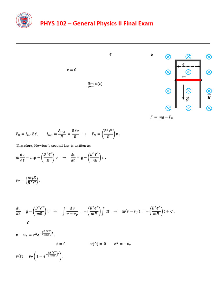 General Physics II Final Exam Solutions | PDF | Capacitor ...