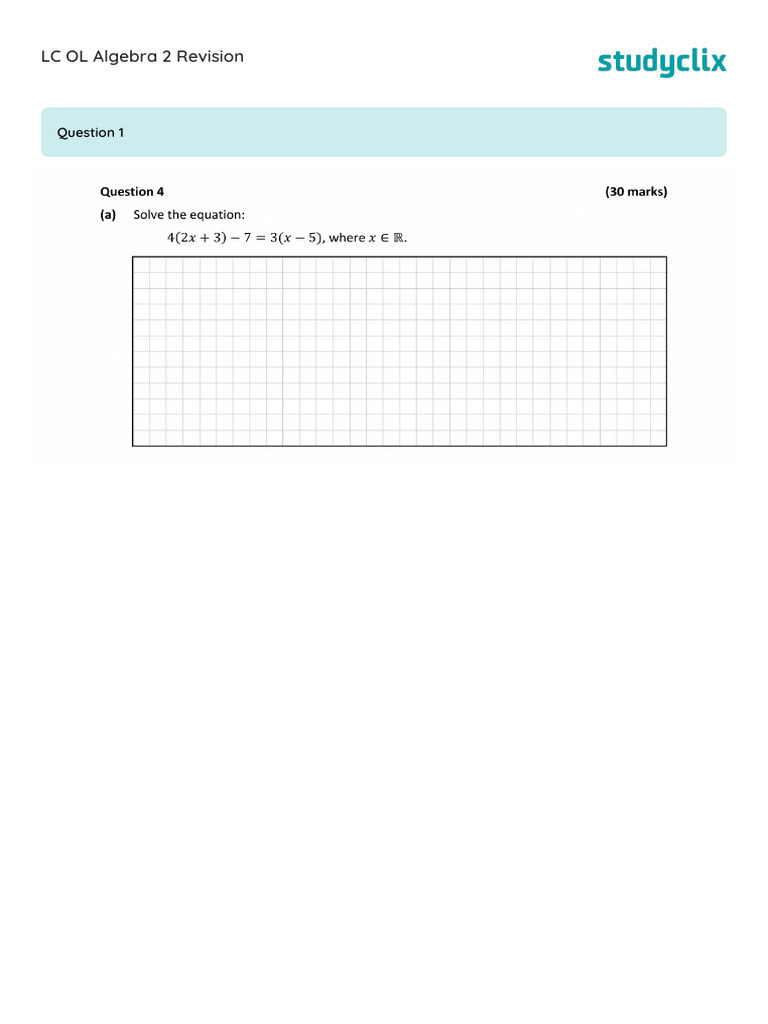 LC OL Algebra 2 Revision Questions | PDF