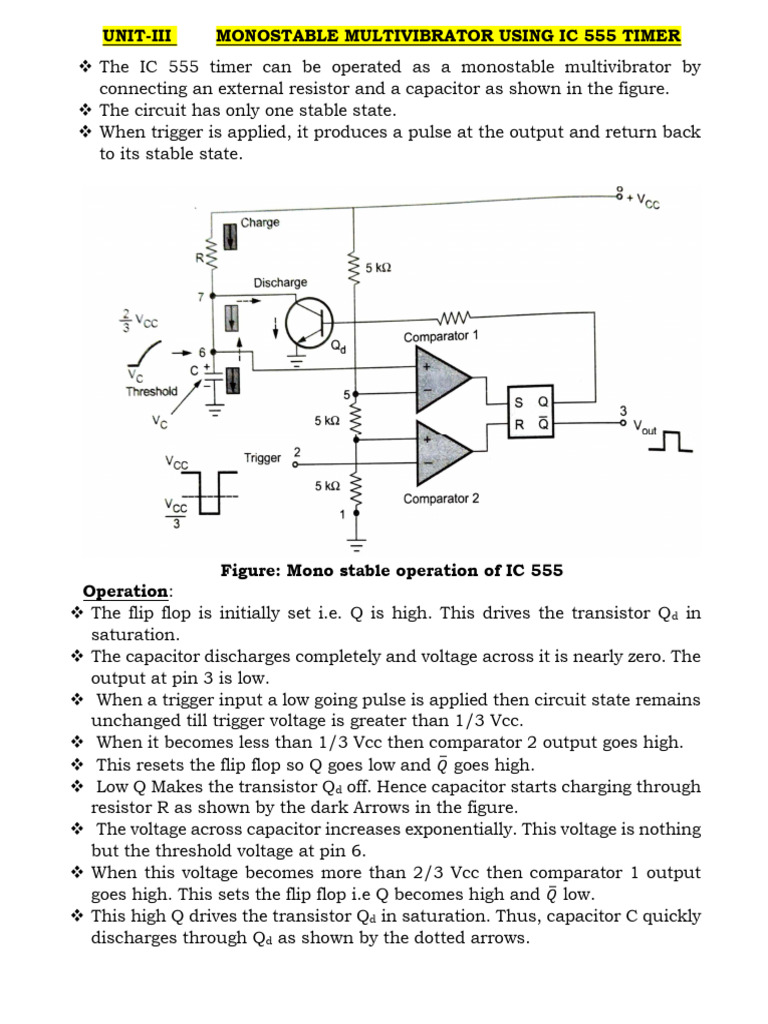 Monostable 555 Timer | PDF | Electricity | Electronics